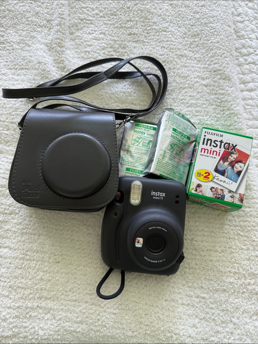 Fujifilm Instax Mini 11 Instant Camera Bundle in Black with Case and Film